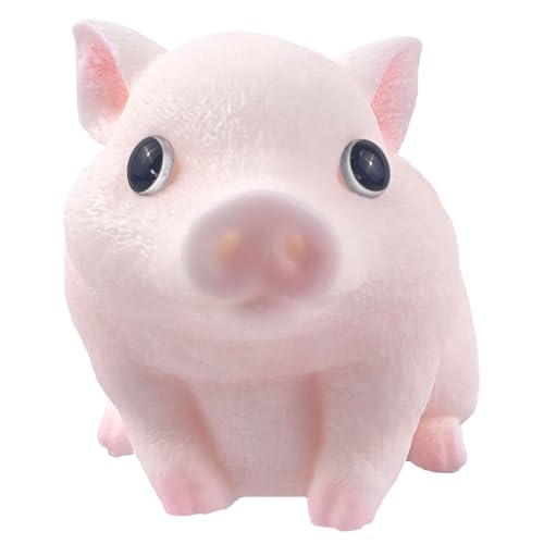 YVBBHE Big Hand Painted Pig Squishy Toy - Pink Large Ultra Soft Squeeze Fidget Toy for Stress Relief