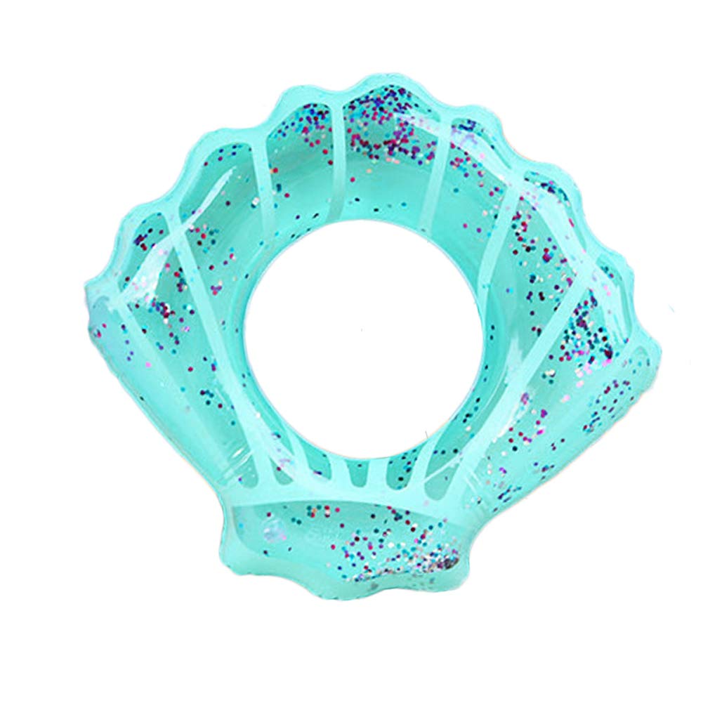 ZaH Shell Swim Ring for Adults – 43-Inch Inflatable Pool Float, Blue Glitter PVC