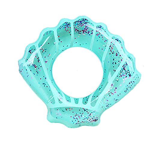 ZaH Shell Swim Ring for Adults – 43-Inch Inflatable Pool Float, Blue Glitter PVC