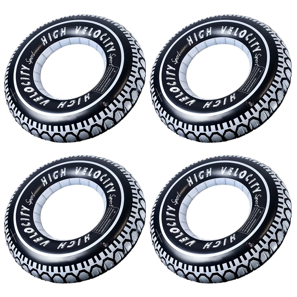 Zaruatu Inflatable Tire Pool Float - 4 Pack Giant 24-Inch Tubes for Adults, Summer Pool Fun