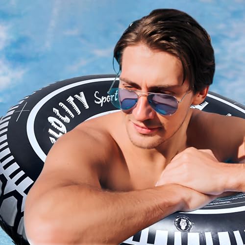 Zaruatu Inflatable Tire Pool Float - 4 Pack Giant 24-Inch Tubes for Adults, Summer Pool Fun