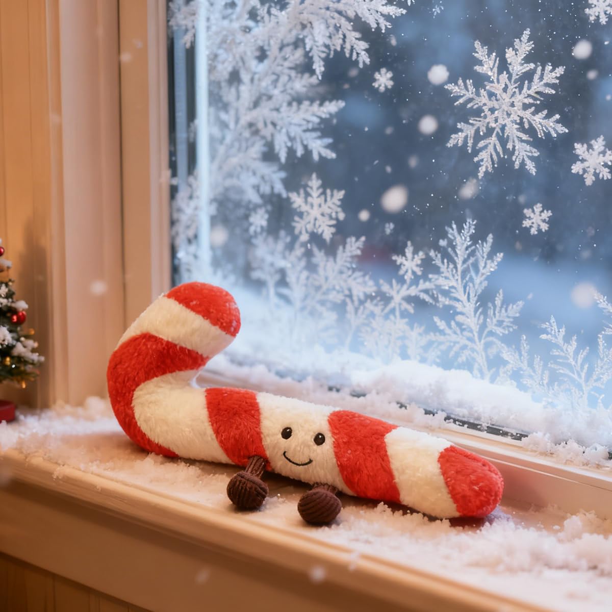 Zaxqerm Candy Cane Pillow – Red and White Striped Christmas Plush Decoration for Couch or Bed