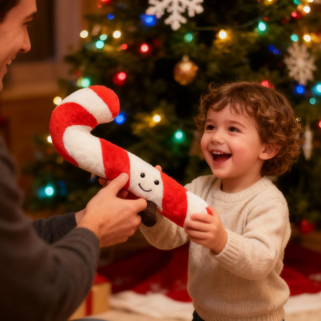 Zaxqerm Candy Cane Pillow – Red and White Striped Christmas Plush Decoration for Couch or Bed