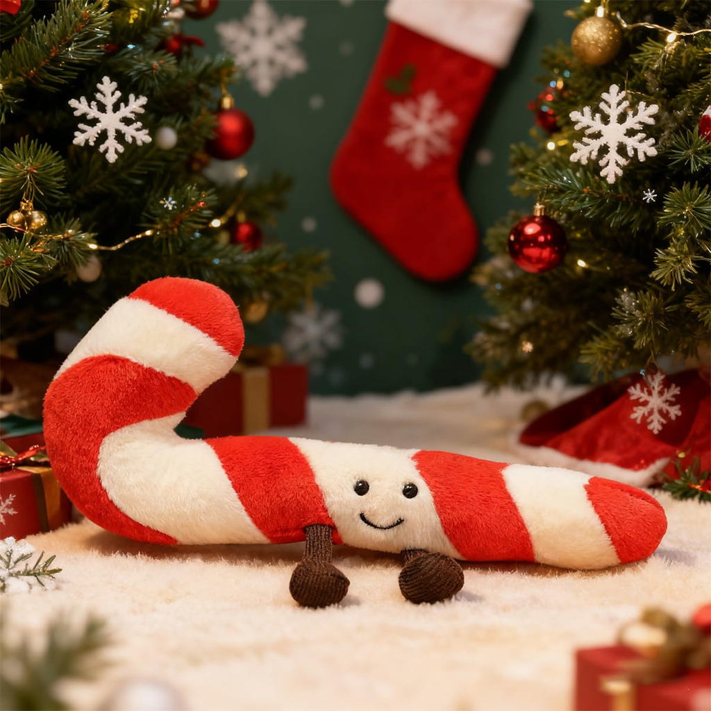 Zaxqerm Candy Cane Pillow – Red and White Striped Christmas Plush Decoration for Couch or Bed