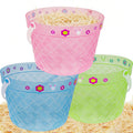 Zcaukya 3-Pack Clear Plastic Easter Buckets with Handles – Green, Blue, Pink for Egg Hunts