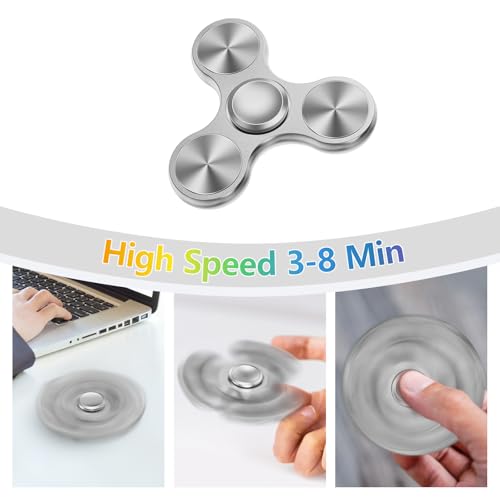 ZCDXDP Metal Silent Fidget Spinner – 3-8 Min Spin, Stress Relief Desk Toy for Adults