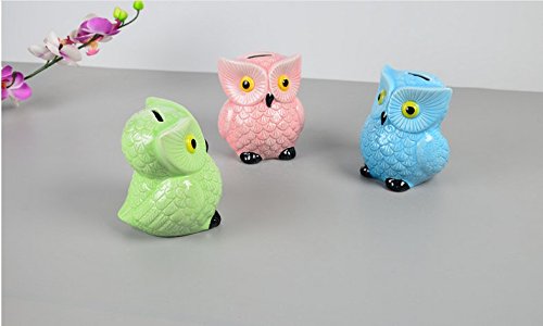 ZCHING Cute Owl Ceramic Piggy Bank – Handcrafted Money Saving Bank for Kids, Nursery Decor