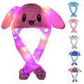 ZCINT Funny Plush Bunny Hat with Moving Ears and LED Lights – One Size for Adults and Kids