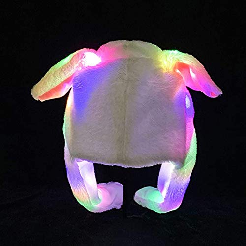 ZCINT Funny Plush Bunny Hat with Moving Ears and LED Lights – One Size for Adults and Kids