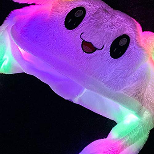 ZCINT Plush Bunny Hat with Moving Ears – LED Light-up Rabbit Ear Headband for Parties and Cosplay