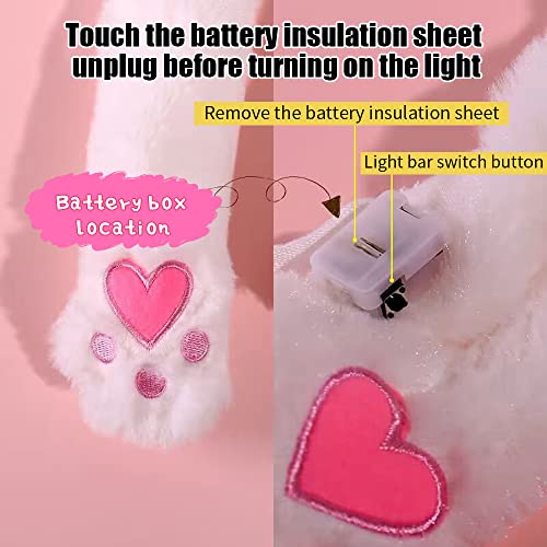ZCINT Plush Bunny Hat with Moving Ears – LED Light-up Rabbit Ear Headband for Parties and Cosplay