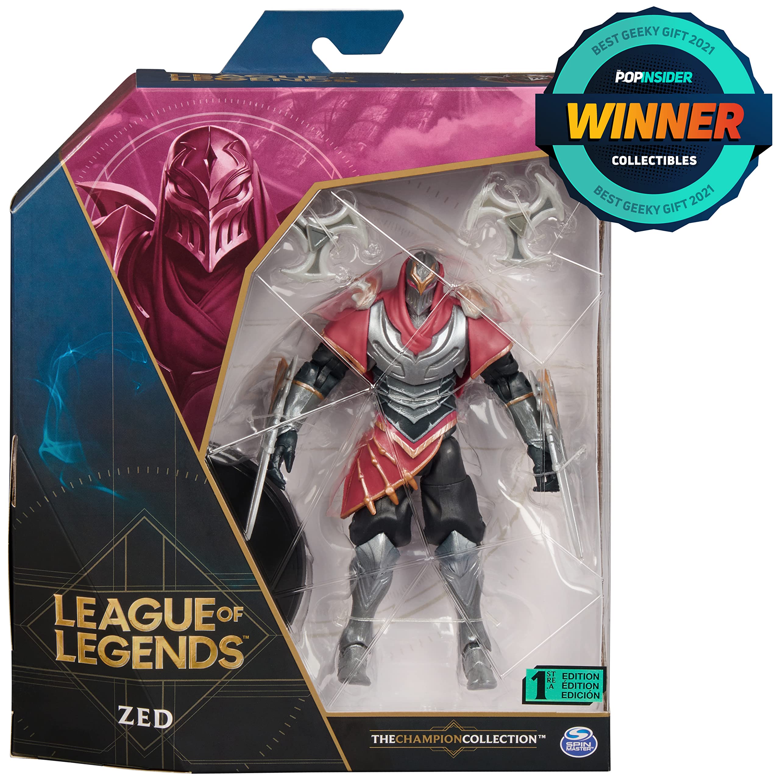 Zed 6-Inch League of Legends Collectible Action Figure with Premium Details & 2 Shuriken Weapons