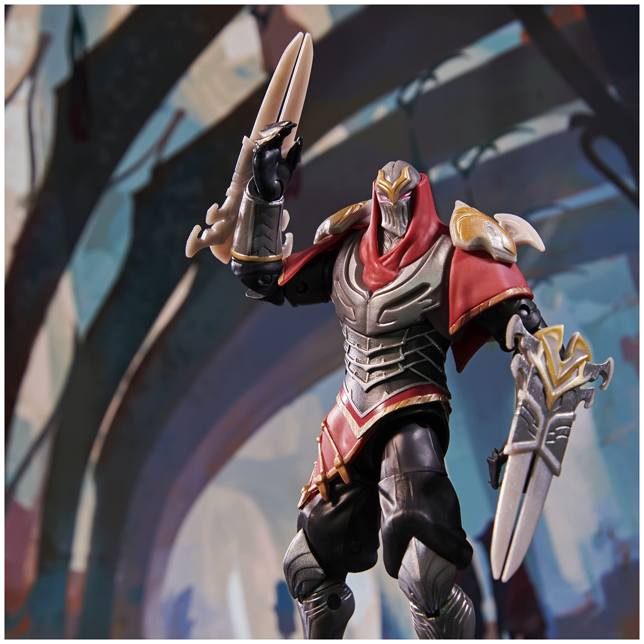 Zed 6-Inch League of Legends Collectible Action Figure with Premium Details & 2 Shuriken Weapons