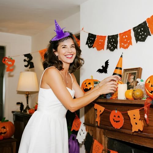ZeeDix Mini Witch Hat Headband for Women – Halloween Costume Headpiece