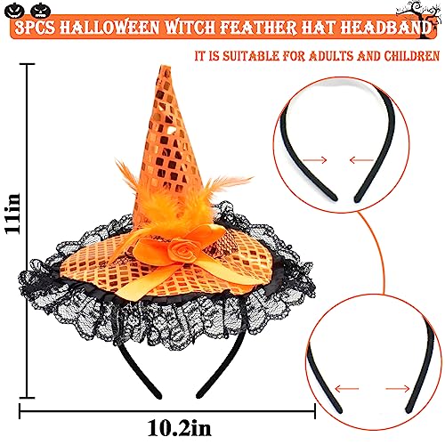 ZeeDix Mini Witch Hat Headband for Women – Halloween Costume Headpiece