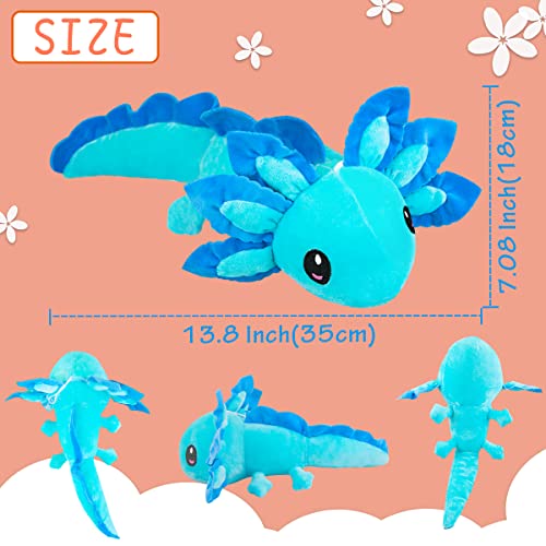 ZEKLZD 14-Inch Axolotl Plush Toy - Soft Cute Stuffed Axolotl Gift for Kids