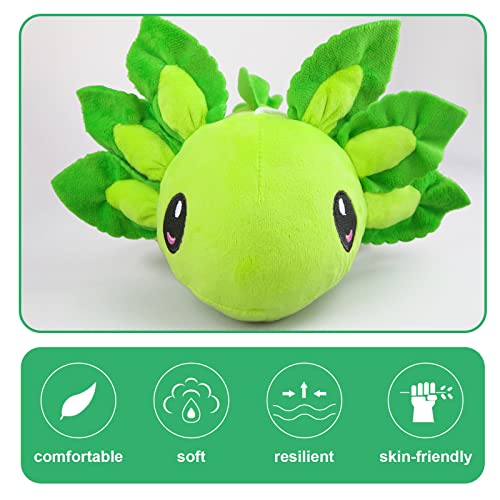 ZEKLZD 14-Inch Green Axolotl Plush Toy – Soft Stuffed Animal for Kids and Fans
