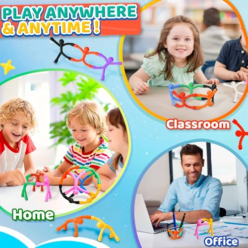 Zemobra Magnetic Travel Fidget Toys for Toddlers Kids – 10-Piece Bendable Silicone Magnet Set