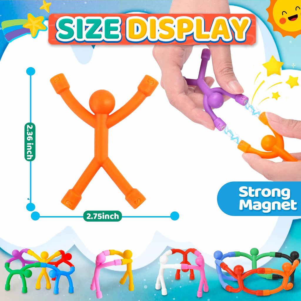 Zemobra Magnetic Travel Fidget Toys for Toddlers Kids – 10-Piece Bendable Silicone Magnet Set