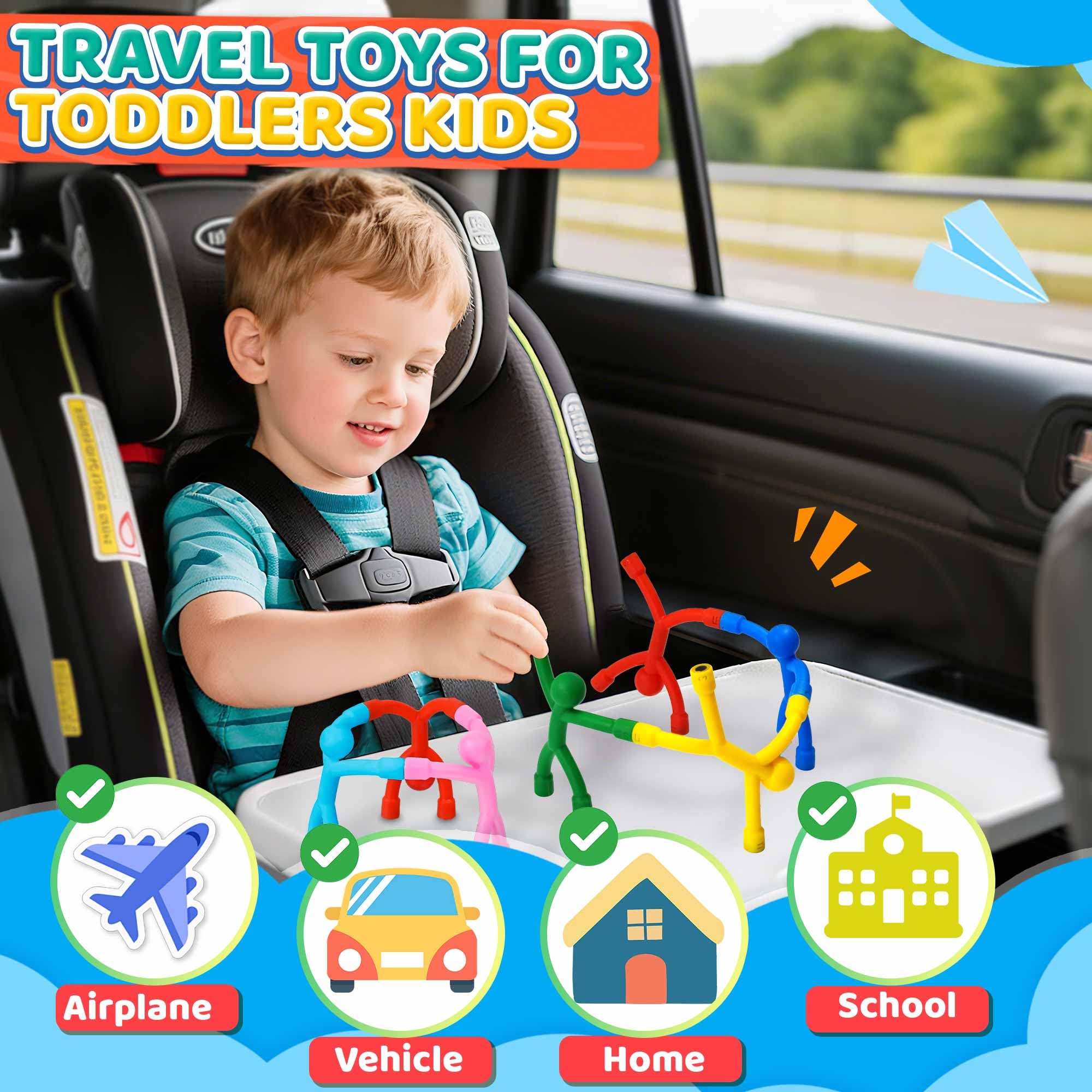 Zemobra Magnetic Travel Fidget Toys for Toddlers Kids – 10-Piece Bendable Silicone Magnet Set
