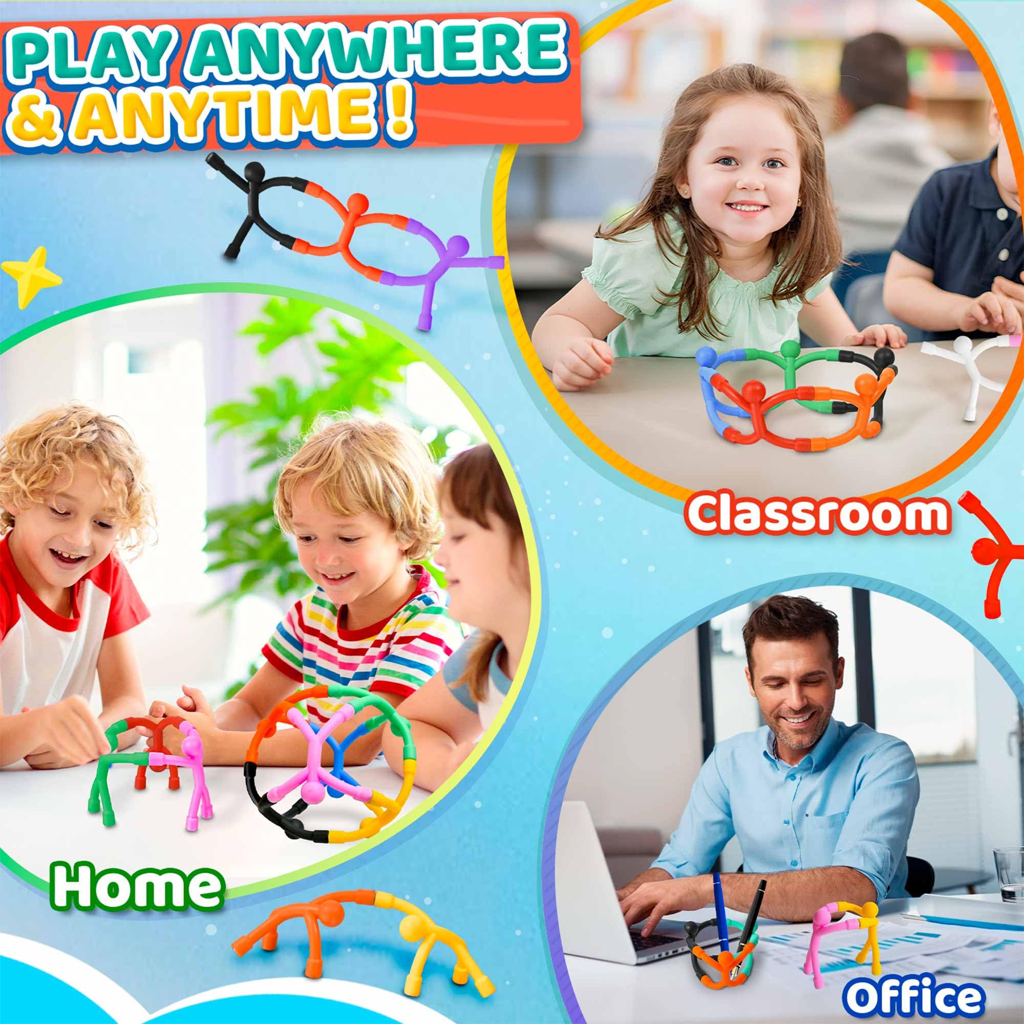 Zemobra Magnetic Travel Fidget Toys for Toddlers Kids – 10-Piece Bendable Silicone Magnet Set