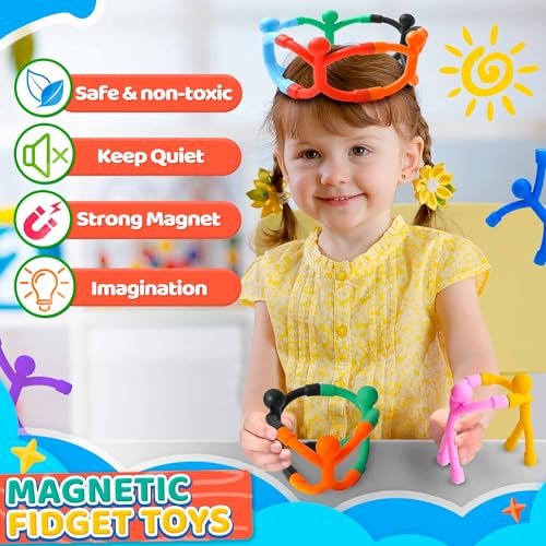 Zemobra Magnetic Travel Fidget Toys for Toddlers Kids – 10-Piece Bendable Silicone Magnet Set