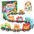Zeoddler 11-Piece Magnetic Wooden Animal Train Set – Montessori Numbers & Animals for Toddlers