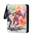 Zettokete 4-Pocket Football Card Binder – Holds 400 Cards, Zippered with Handle, PU Leather