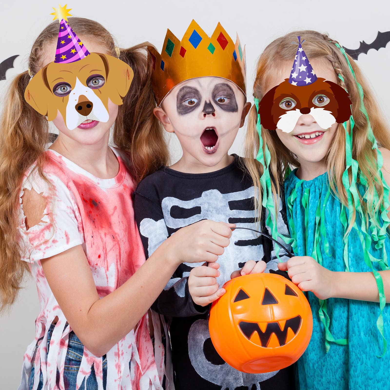 Zhanmai 12 Pack Dog Party Masks - Funny Felt Animal Masks for Kids & Adults, Puppy Themed Decorations