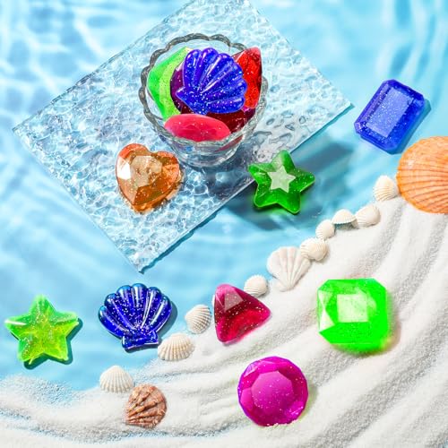 Zhanmai 16 Pack Diving Gems - Bright Sinking Pool Toys for Kids Summer Fun