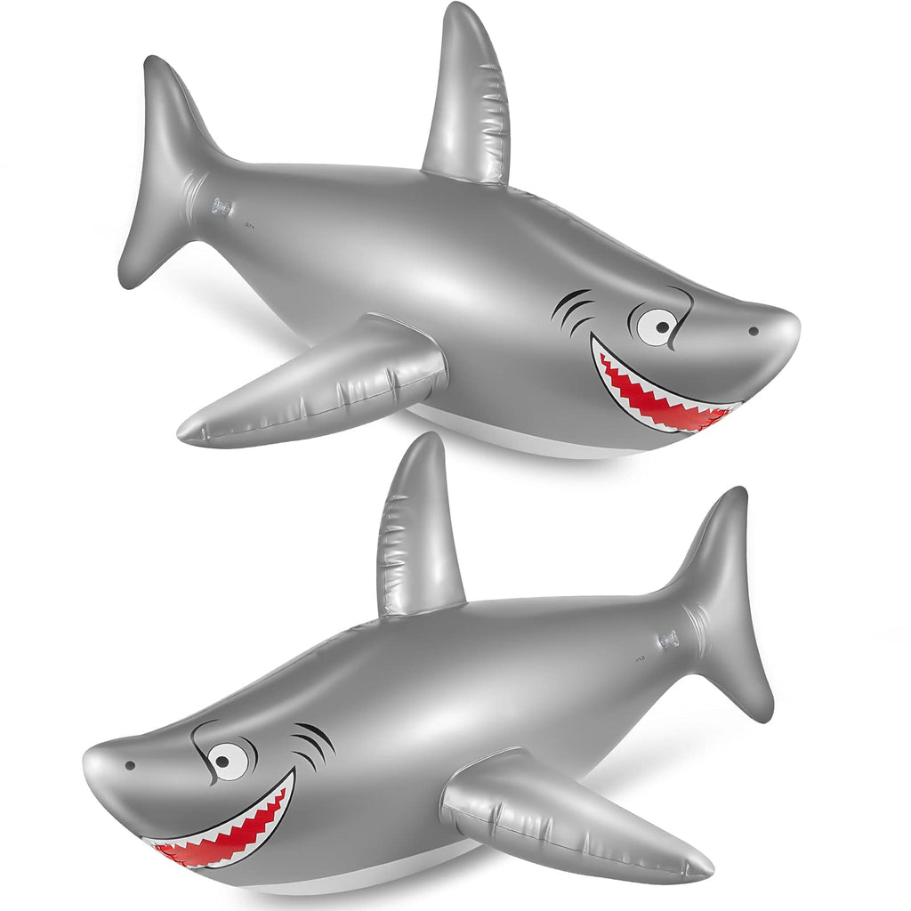 Zhanmai 2 Pack 40 Inch Inflatable Shark Pool Float Toys for Kids Party Decorations
