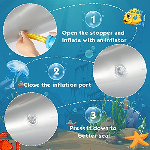 Zhanmai 2 Pack 40 Inch Inflatable Shark Pool Float Toys for Kids Party Decorations