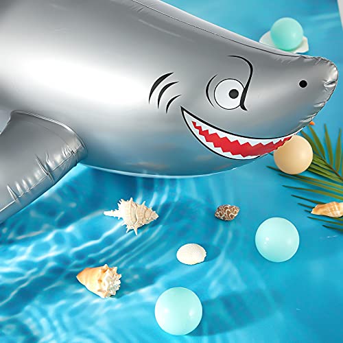 Zhanmai 2 Pack 40 Inch Inflatable Shark Pool Float Toys for Kids Party Decorations