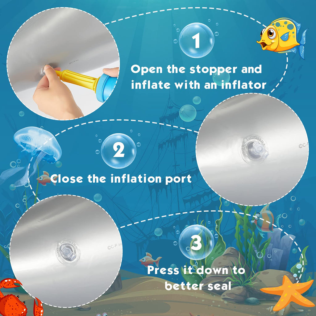Zhanmai 2 Pack 40 Inch Inflatable Shark Pool Float Toys for Kids Party Decorations