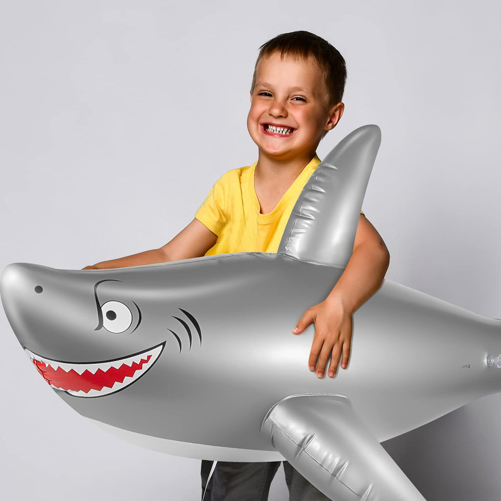 Zhanmai 2 Pack 40 Inch Inflatable Shark Pool Float Toys for Kids Party Decorations