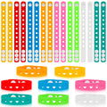 Zhanmai 24-Piece Silicone Charm Bracelets - 8 Colors, Adjustable 8-Inch Bands for Party Favors and DIY