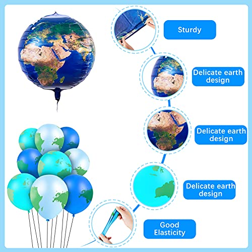 Zhanmai 48-Piece Globe Balloon Set – 8 Foil Planet Balloons & 40 Latex World Map Balloons for Travel, Earth Day, and Party Decorations