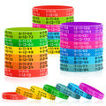 Zhanmai Learn Maths Rubber Bracelets – 72 Silicone Multiplication Facts Bracelets, 12 Colors, Educational Reward for Students