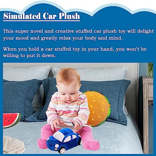 zhidiloveyou 11.8" Blue Car Plush Stuffed Toy - Soft PP Cotton Pillow for Kids and Car Lovers