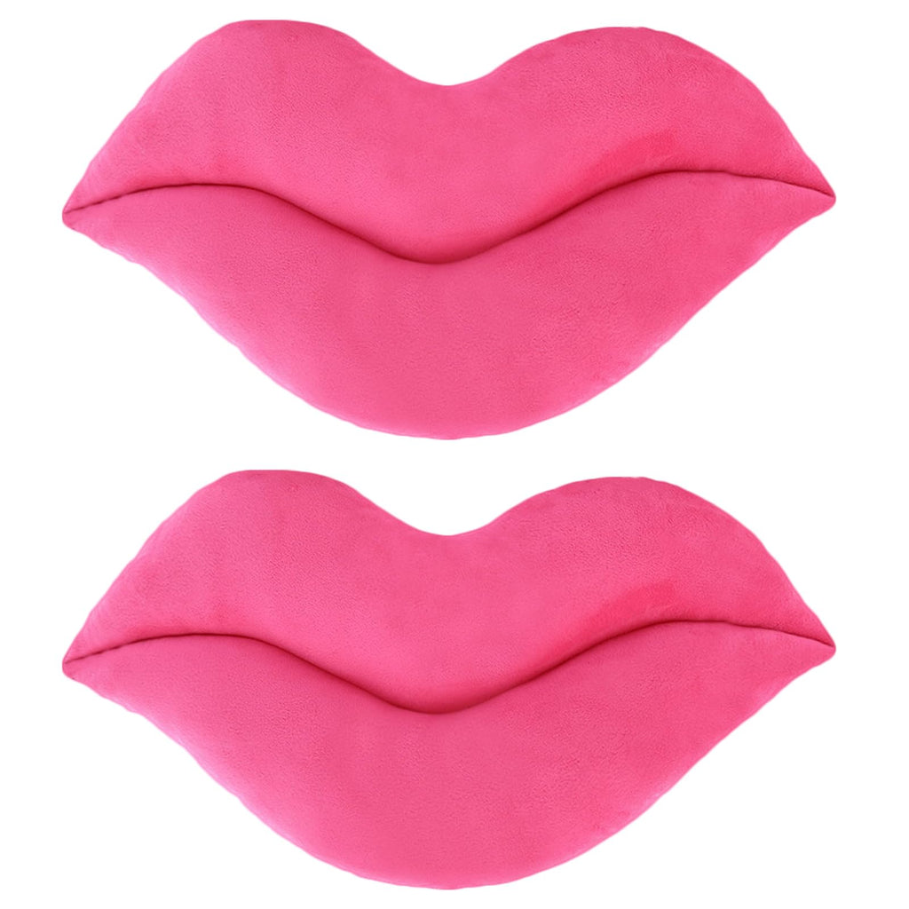 Zhidiloveyou 2 Pack 11 Inch Pink Lip Plush Pillows - Soft Cute Hug Toy and Decorative Cushion