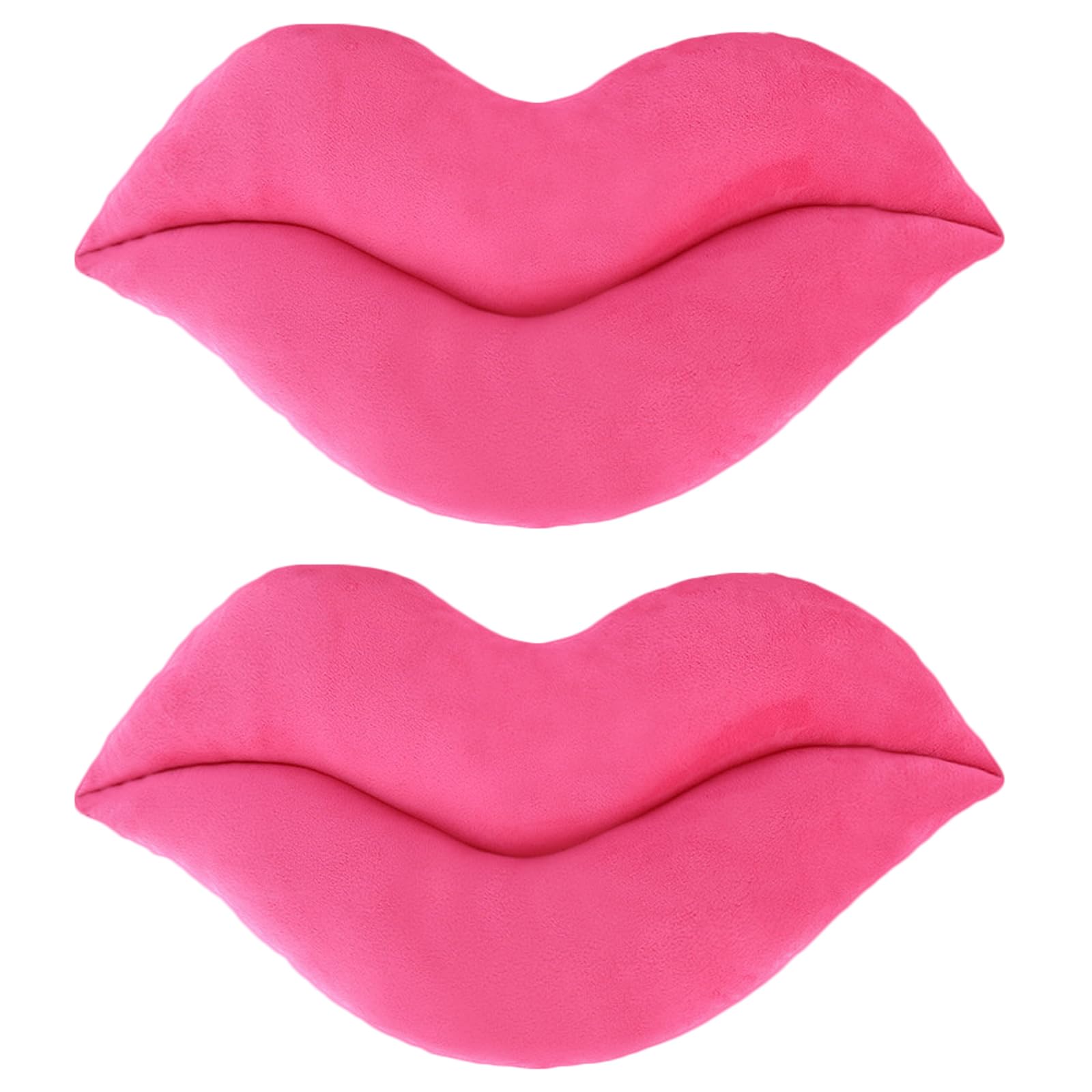Zhidiloveyou 2 Pack 11 Inch Pink Lip Plush Pillows - Soft Cute Hug Toy and Decorative Cushion