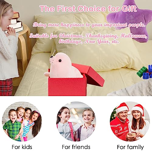 zhidiloveyou Pink Seal Plush Stuffed Animal – 11.8 Inch Cute Kawaii Doll for Kids