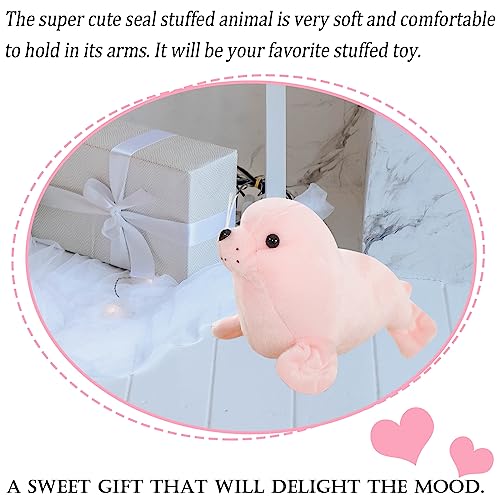 zhidiloveyou Pink Seal Plush Stuffed Animal – 11.8 Inch Cute Kawaii Doll for Kids