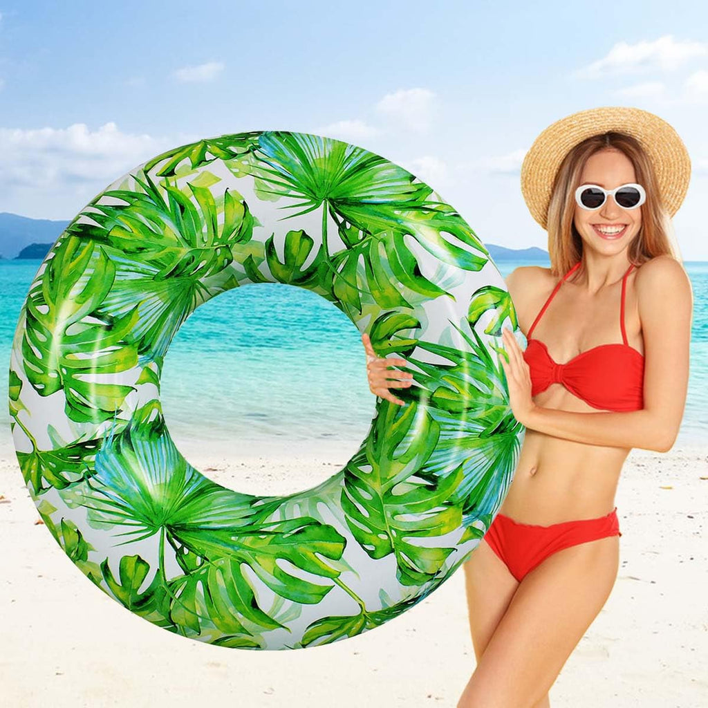 ZHUYNXIR Adult Pool Float – 40 Inch Leaf Swim Ring with Two Handles, Inflatable PVC Beach Tube