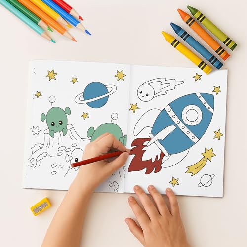 ZICOTO 3-in-1 Coloring Book Set for Boys – Dinosaur, Space & Trucks – 132 Unique Designs