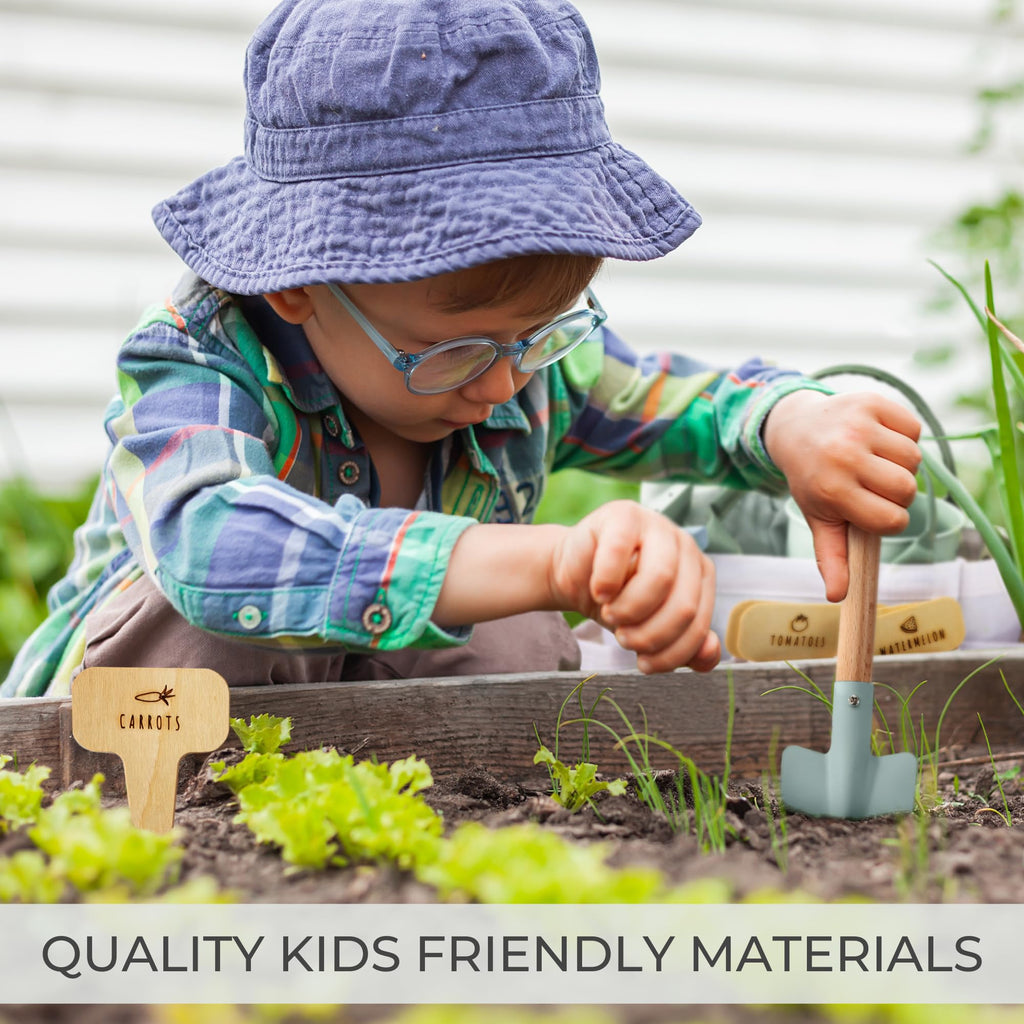 ZICOTO Kids Gardening Set – 8-Piece Toddler Gardening Tools with Tote Bag, Watering Can, Gloves, Pots & Labels – Safe for Ages 4+