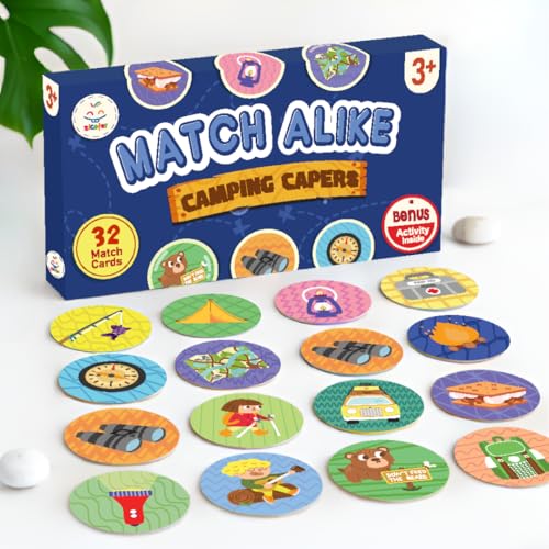 Zicster Memory Matching Game for Kids Ages 4-8 – Fun Preschool Board Game with Portable Cards