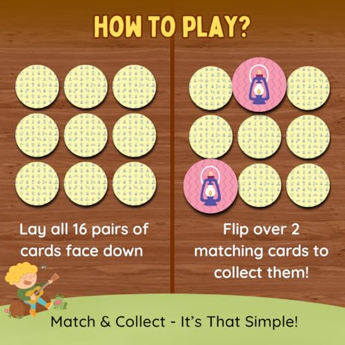 Zicster Memory Matching Game for Kids Ages 4-8 – Fun Preschool Board Game with Portable Cards