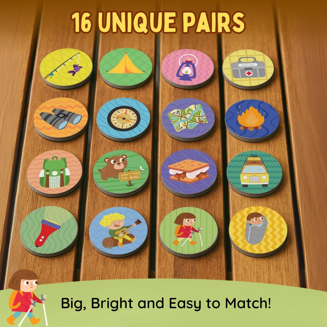 Zicster Memory Matching Game for Kids Ages 4-8 – Fun Preschool Board Game with Portable Cards