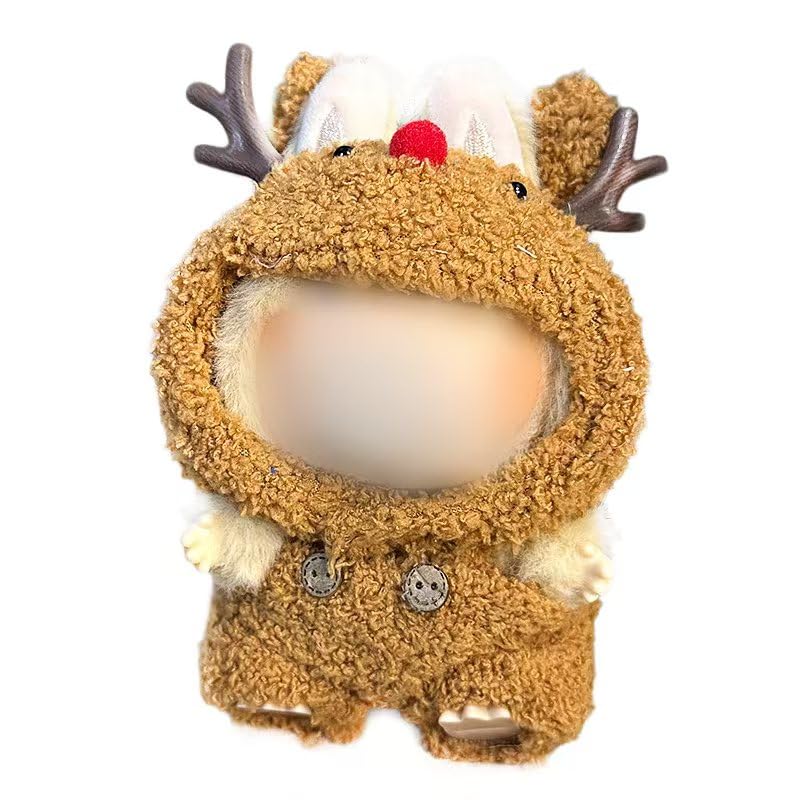 ZIIOY Labubu Christmas Reindeer Outfit – 15cm & 17cm Costume with Sleigh Accessories